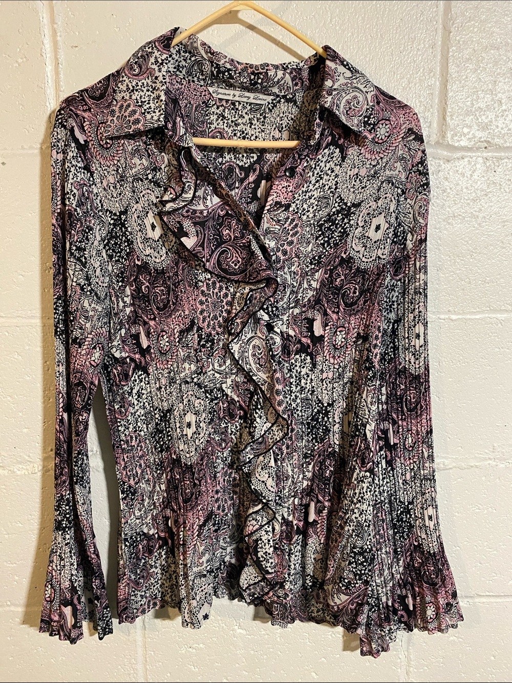Signature by Larry Levine Pleated Blouse